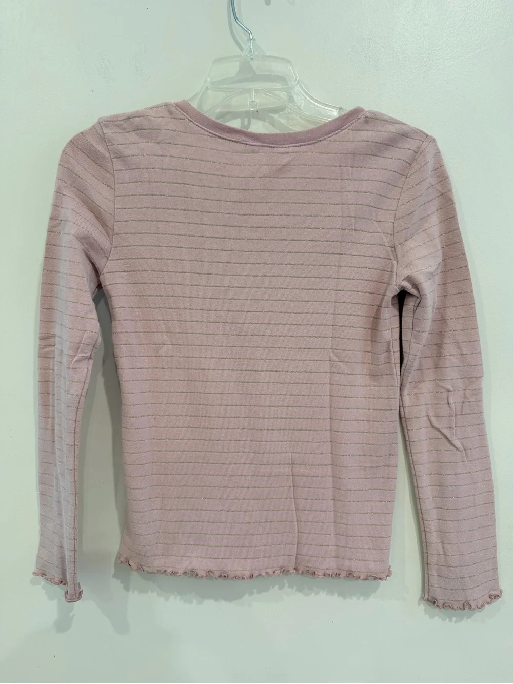 GAP Mauve Pink Striped Long-Sleeve Henley Top
